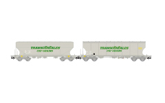 Jouef HJ6313 - H0 - 2-tlg. Set Getreidesilowagen Transcéréales – CAF Grains, SNCF, Ep. IV-V